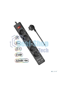 Сетевой фильтр Defender 3M DFS 753 5OUTL.