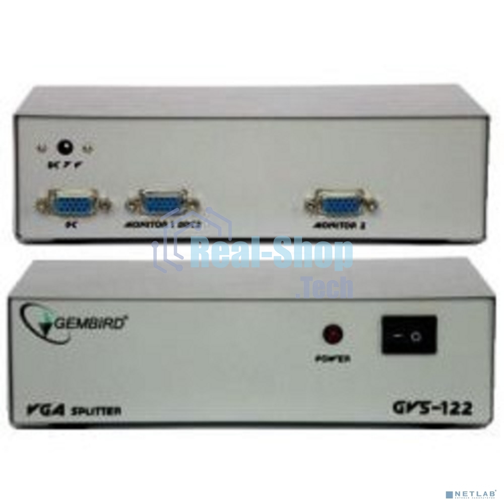 Разветвитель GVS122 Разветвитель сигнала VGA на 2 монитора (Gembird)