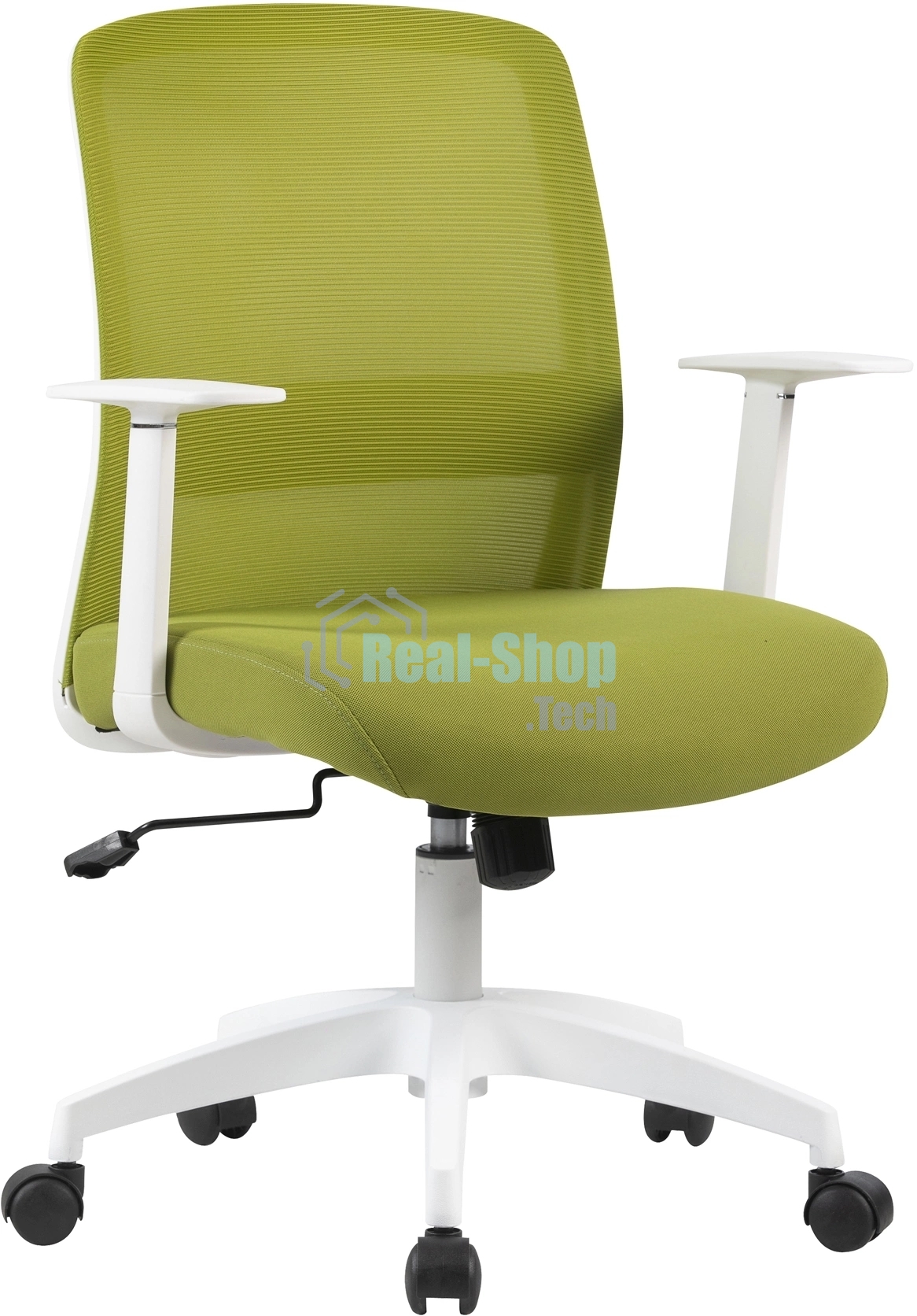 Кресло компьютерное Cactus CS-WMC333-GN салатовый, сиденье салатовый, сетка/ткань, низк.спин. крестов. пластик, пластик белый