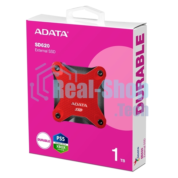 Внешний SSD ADATA SD620, 1TB, USB 3.2 Gen 2 Type-A, R/W 550/480, красный