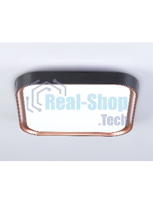 Потолочный светодиодный светильник Ambrella light FZ1271 BK/PGD черный/розовое золото 27W 5000K 350*350*60 (Без ПДУ)
