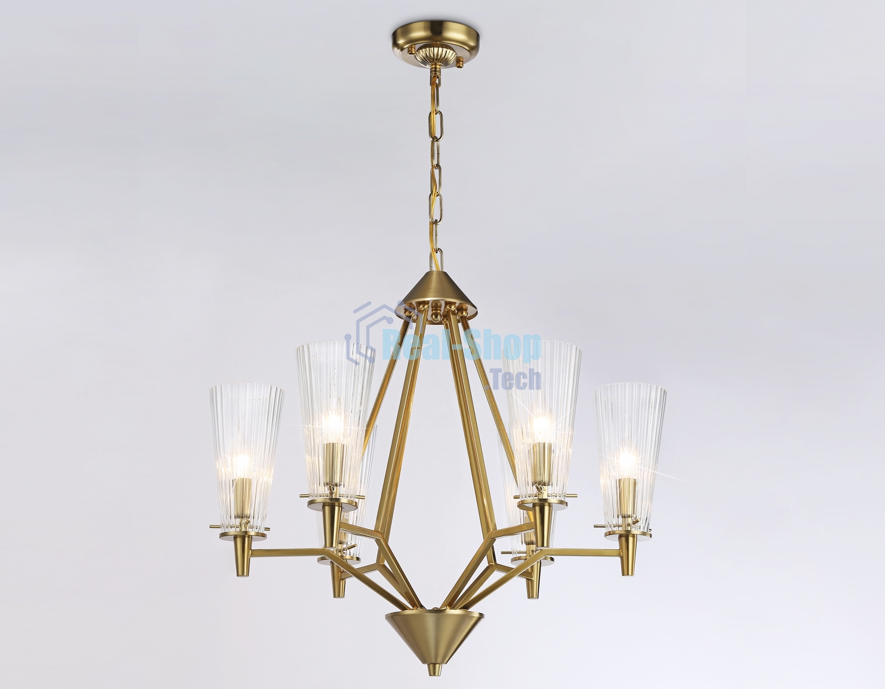 Светильник Ambrella light TR3231/6 BS/FR латунь/белый матовый E14*6 max 40W D610*585