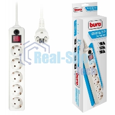 Сетевой фильтр Buro 500SH-5-W 5 м (5 розеток) белый (коробка)