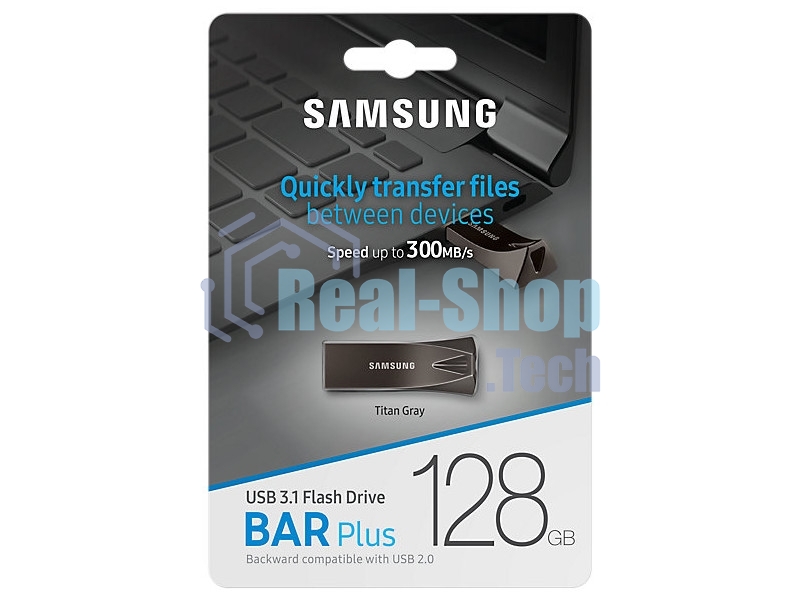 Флешка USB Samsung BAR Plus 128Gb USB USB 3.1 (up to 300Mb/s)