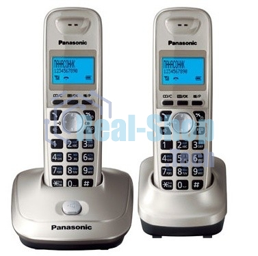 Телефон беспроводной (DECT) Panasonic KX-TG2512RUN (платиновый) Доп трубка в комплекте,АОН, Caller ID,спикерфон на трубке,полифония