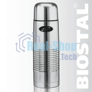 Термос BIOSTAL NB1000B 1 л, узкое горло, нерж., с крышкой-чашкой, чехол, пробка с кнопкой (в уп. 12 шт) &