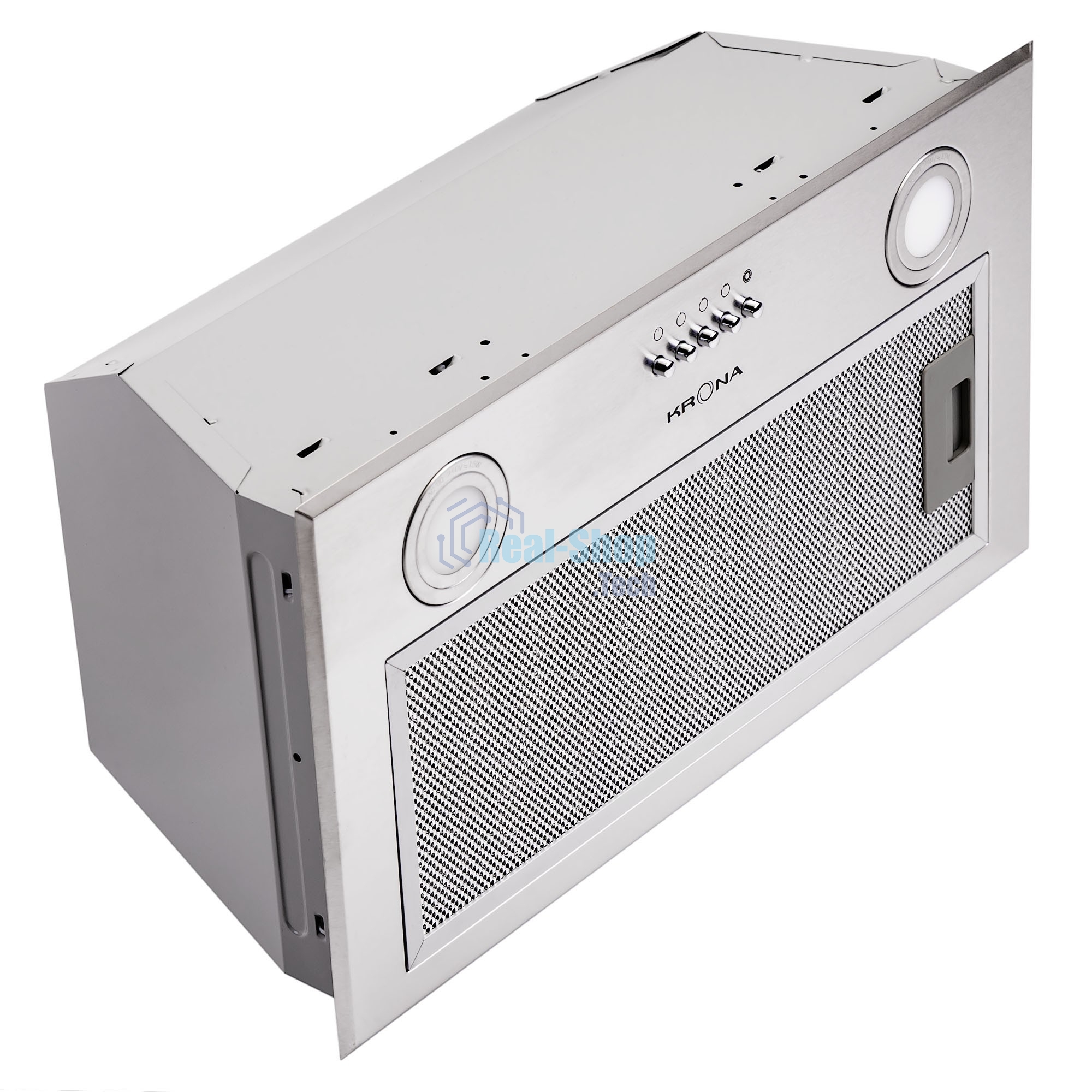 Вытяжка встраиваемая Krona Ameli 600 inox PB нержавеющая сталь, 60 см, 633 куб. м/ч, 50 дБ