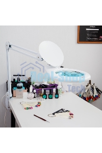 Лупа на струбцине Rexant, круглая, 5D, с подсветкой 108 LED, белая