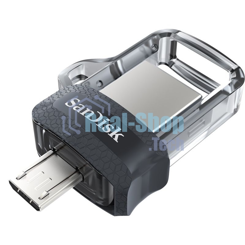 Флешка USB 128Gb SanDisk Ultra Android Dual OTG, m3.0/USB 3.0, черный