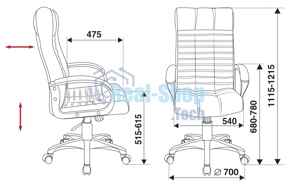 Кресло руководителя Бюрократ KB-10/BLACK черный, искусственная кожа