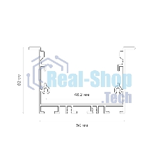 Комплект врезного алюминиевого профиля с рассеивателем Rexant 62х32 мм, 1 м