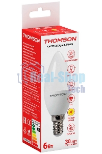 Лампа светодиодная Hiper THOMSON LED CANDLE 6W 480Lm E14 3000K TH-B2013