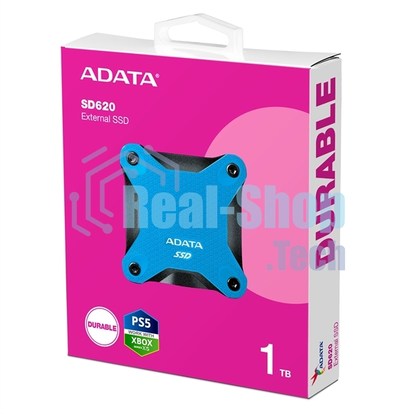 Внешний SSD ADATA SD620, 1TB, USB 3.2 Gen 2 Type-A, R/W 520/460, синий
