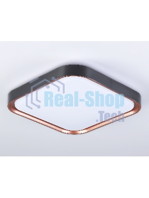 Потолочный светодиодный светильник Ambrella light FZ1271 BK/PGD черный/розовое золото 27W 5000K 350*350*60 (Без ПДУ)