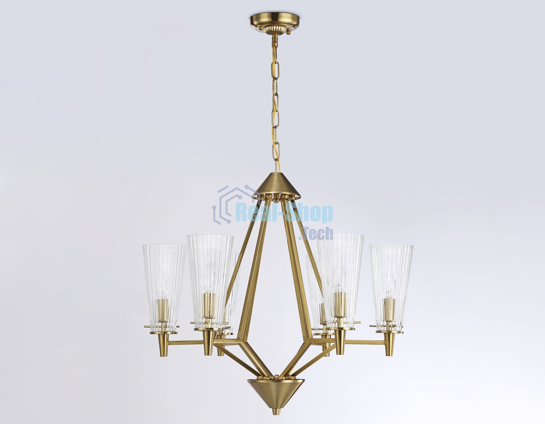 Светильник Ambrella light TR3231/6 BS/FR латунь/белый матовый E14*6 max 40W D610*585