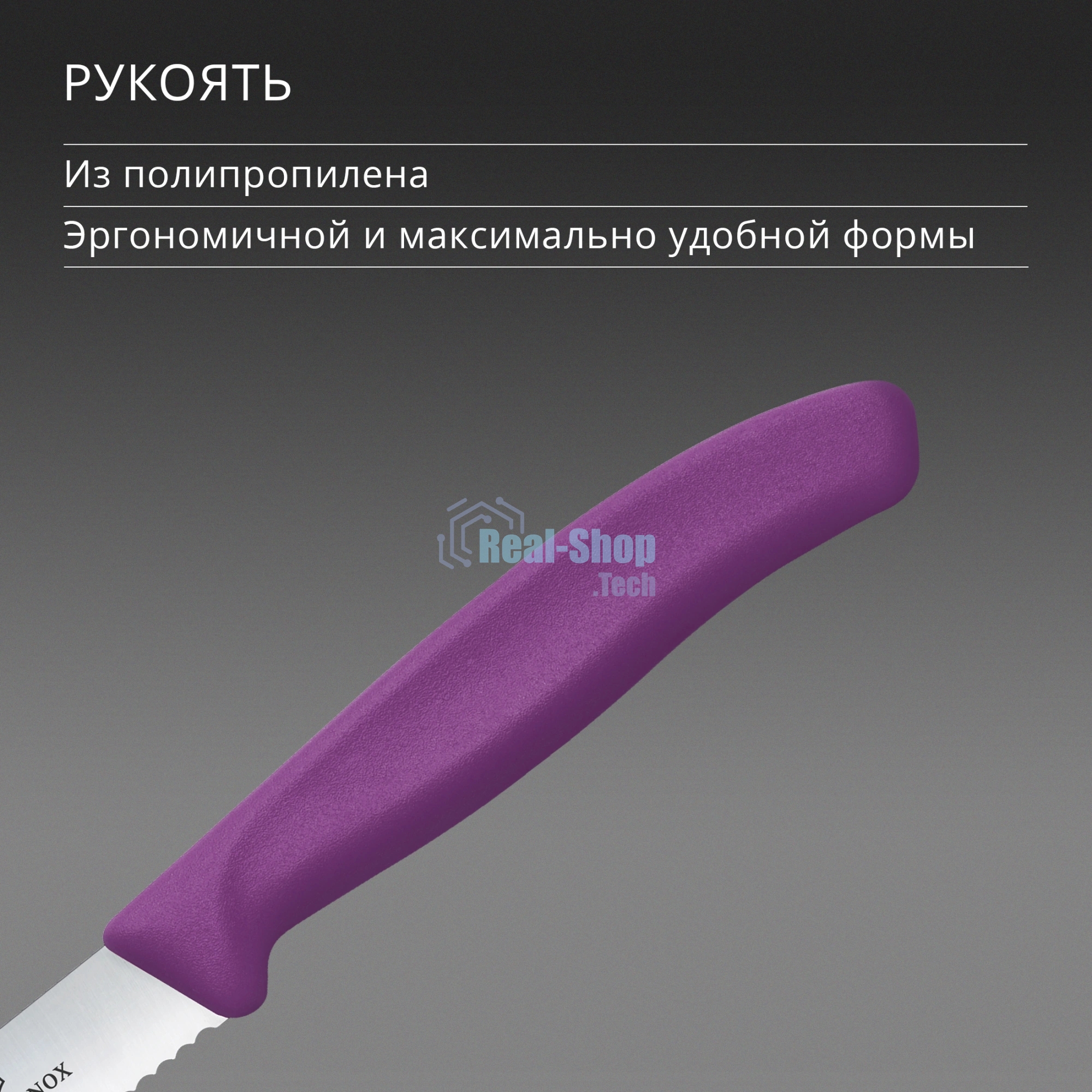 Нож кухонный Victorinox Swiss Classic (6.7835.C1) стальной столовый для овощей лезв. 110 мм серрейт. заточка пурпурный