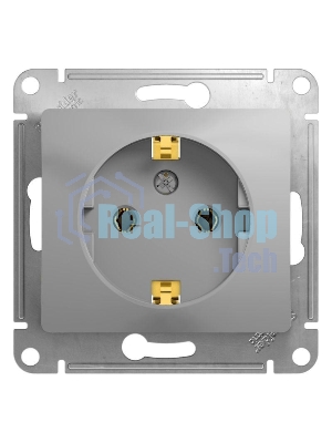 Механизм розетки 1-м СП Glossa 16А с заземл. алюм. SchE GSL000343