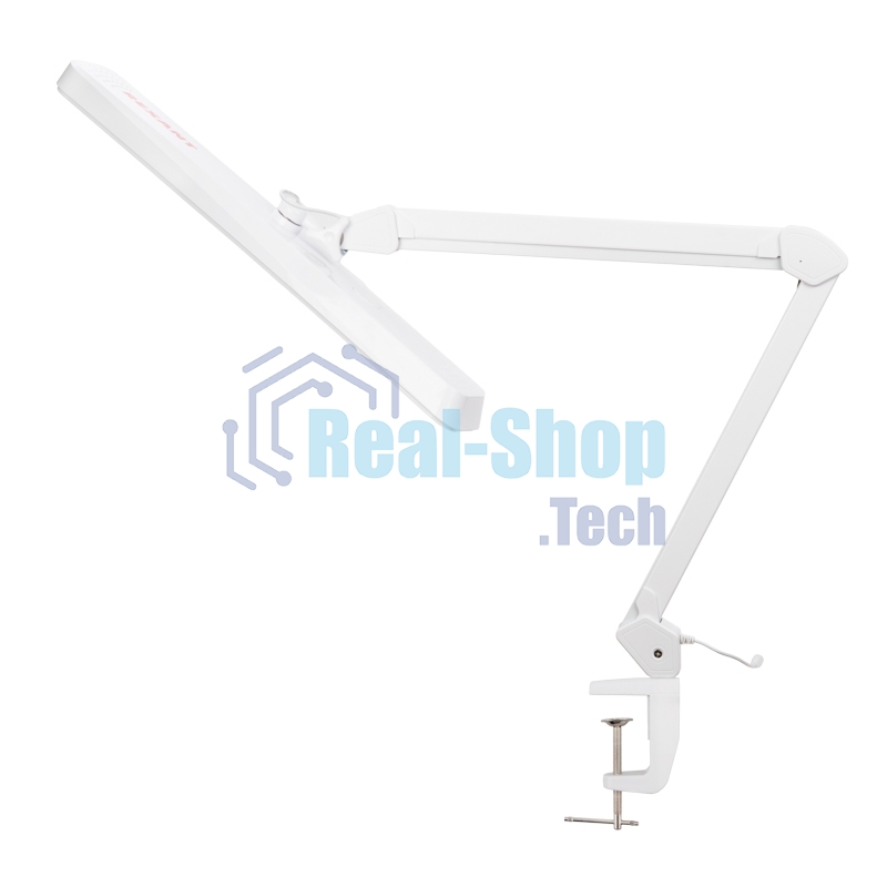 Лампа настольная бестеневая на струбцине Rexant ECO light, 324 SMD LED с диммером, теплый/холодный цвет свечения, белая