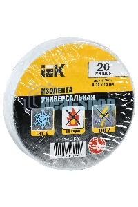 Изолента Iek UIZ-13-10-K01 0,13х15 мм белая 20 метров ИЭК