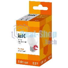 Лампа светодиодная ECO G45 5Вт шар 3000К теплый белый E27 450лм 230-240В ИЭК LLE-G45-5-230-30-E27