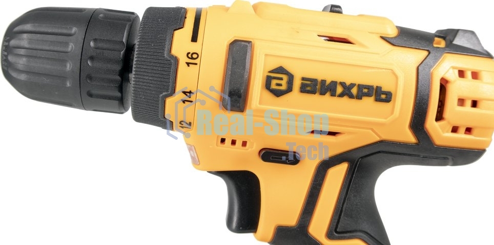 Дрель-шуруповерт аккумуляторная Вихрь ДА-16Л-2К 72/14/32, Аккумуляторная, 16В, 2 АКБ, Кейс