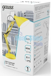 Светильник Gauss GT0035 настольный на струбцине/основание E27 желтый 60Вт