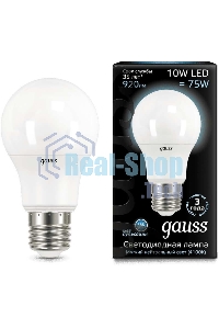 Лампа светодиодная Gauss LED A60 10W E27 920lm 4100K 1/10/50