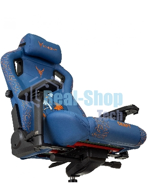Кресло игровое Knight Craft Dragon синий эко.кожа крестов. металл