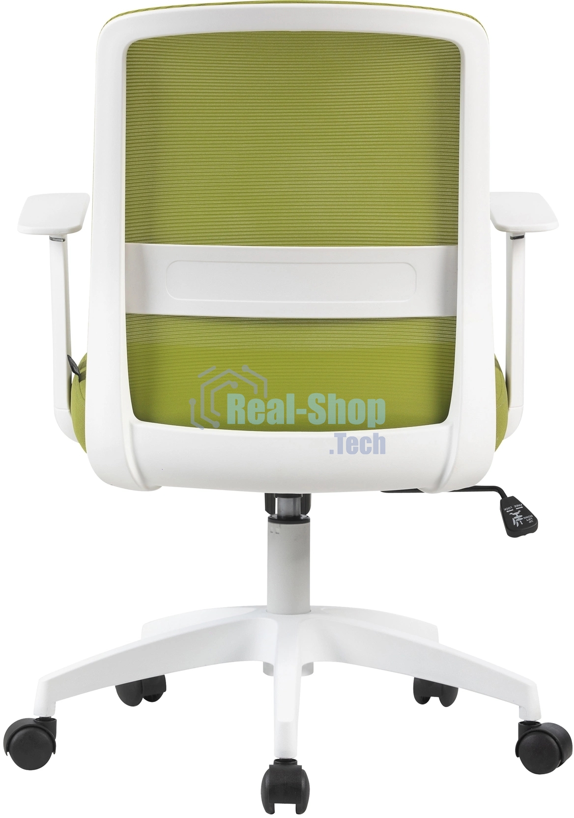 Кресло компьютерное Cactus CS-WMC333-GN салатовый, сиденье салатовый, сетка/ткань, низк.спин. крестов. пластик, пластик белый