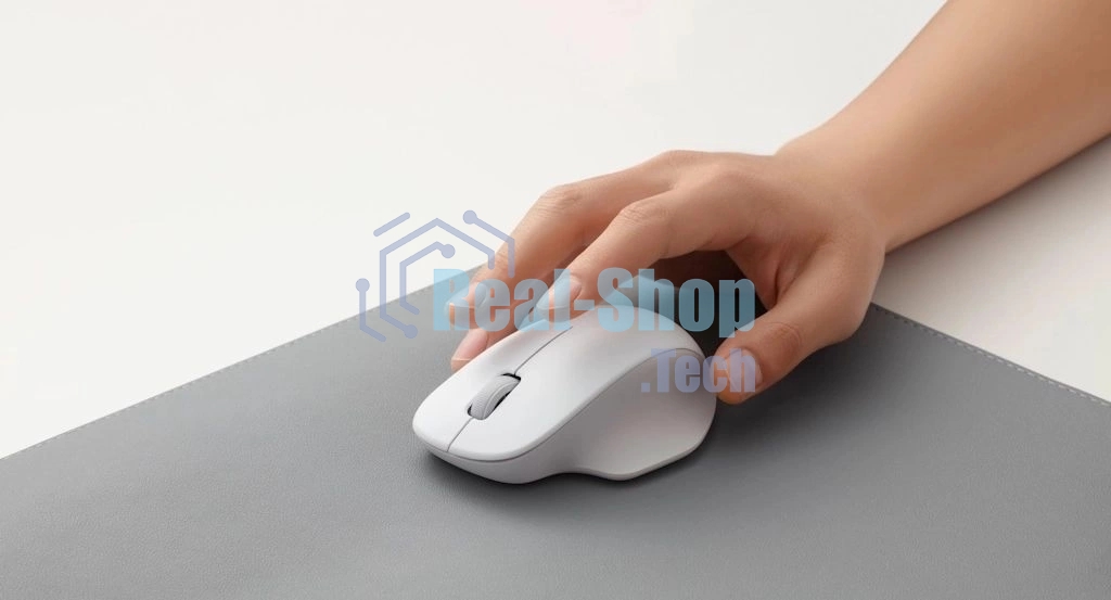 Мышь беспроводная Xiaomi Wireless Mouse Comfort Edition белый, 1200 dpi, радиоканал, USB, кнопки - 3