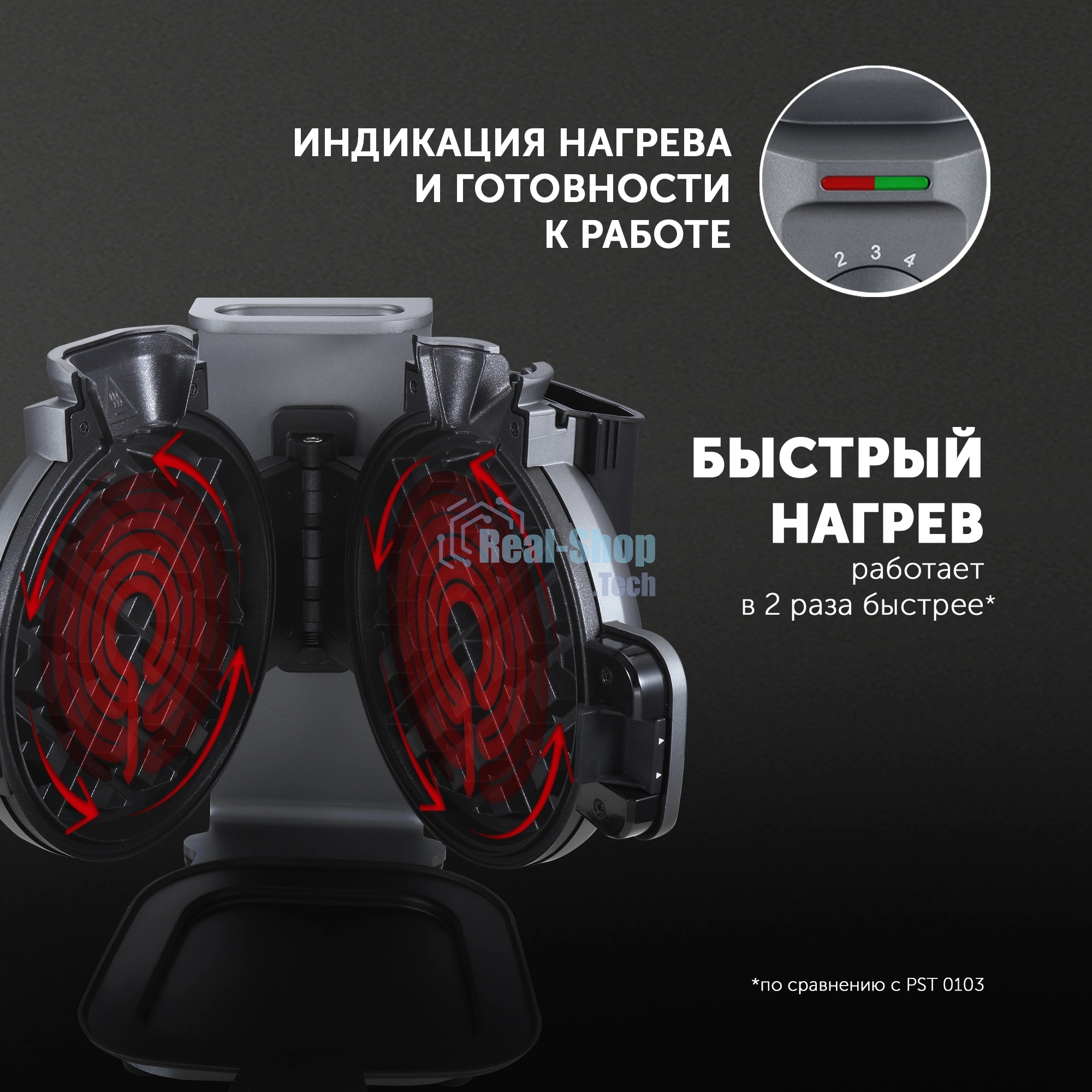 Вафельница Polaris PST 1000 900Вт графитовый