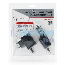 Набор зарядных устройств с Micro-USB разъемом Gembird MP3A-CAR-KIT1 110/220V-5V и 12VDC-5V черный