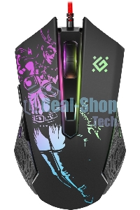 Мышь проводная Defender Sin'Sister GM-933 черный, 7200 dpi, USB, кнопки - 6