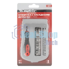 Отвертка Matrix для точных работ с насадками Fusion, 22 пр. в пласт. пенале