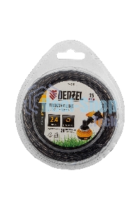 Леска для триммера Denzel двухкомпонентная эллипс 2,4мм х 15м, блистер EXTRA CORD