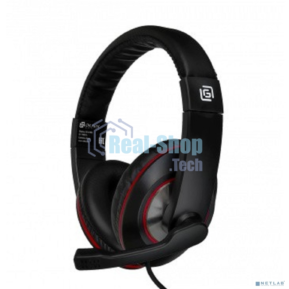 Гарнитура проводная Oklick HS-L390G DRAGON black/red 1.8m (JD-728S)