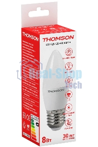 Лампа светодиодная Hiper THOMSON LED CANDLE 8W 670Lm E27 4000K TH-B2022