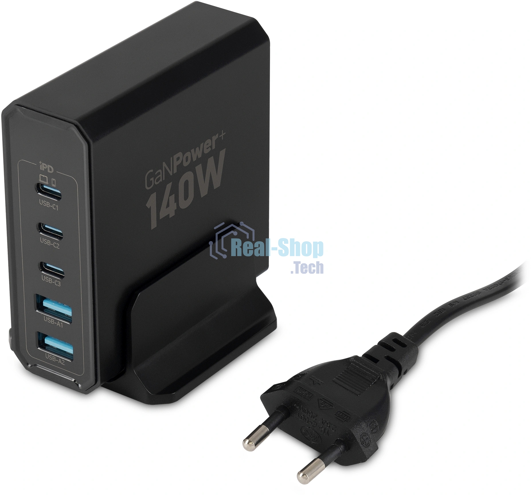 Настольное зарядное устройство Digma Pro DPW10A 140W 5A (PD+QC) 3хUSB-C/2xUSB-A универсальное черный (DPW1A4G024BK)