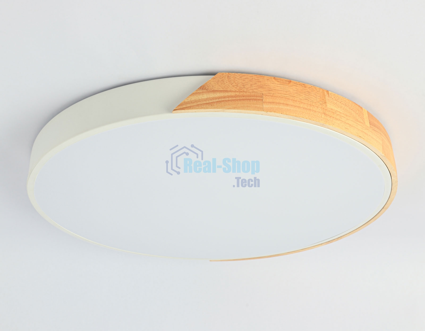Потолочный светодиодный светильник Ambrella light FZ1300 WH/LW белый/светлое дерево 36W 5000K D400*50 (без ПДУ)