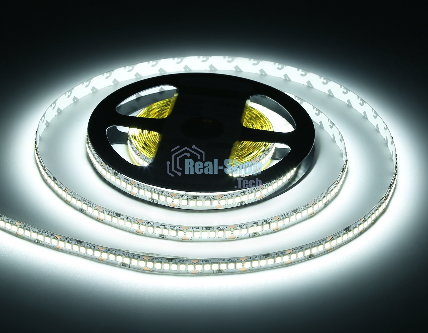 Светодиодная лента Ambrella light GS3303 2835 240Led/ 18W m/ 24V IP20 6500K/ 5000*10*1.2mm (2 конт.)