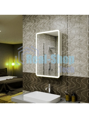 Зеркальный шкаф Bau Stil 50х80, LED подсветка, сенсор, плавное закрывание, оборачиваемый