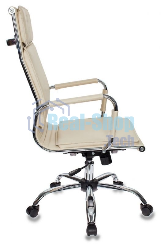 Кресло руководителя Бюрократ CH-993/ivory слоновая кость, искусственная кожа, крестовина хромированная