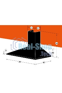 Вытяжка каминная Centek СТ-1820-60 черный, 60 см, 800 куб. м/ч, 55 дБ