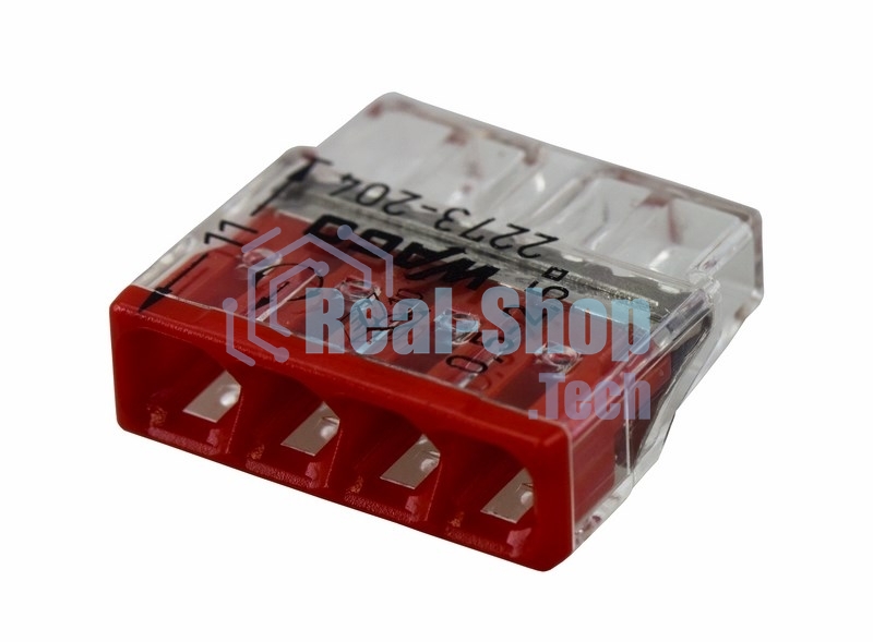 Клемма 4х(0.5-2.5мм) 4-х проводн. для распред. короб. (без п) WAGO 2273-204