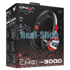 Гарнитура проводная игровая Crown CMGH-3000 черный/красный