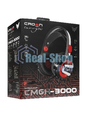 Гарнитура Crown CMGH-3000 чёрный/красный, проводная, подсветка