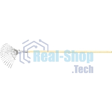 Грабли Сибртех веерные 18 зубьев, с черенком, оцинкованные, круглый зуб