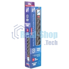 Сетевой фильтр Powercube SPG5-10M 10 м (5 розеток) черный (коробка)