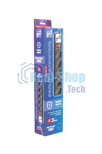 Сетевой фильтр Powercube SPG5-10M 10 м (5 розеток) черный (коробка)