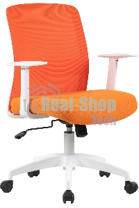 Кресло компьютерное Cactus CS-WMC333-OR оранжевый, сиденье оранжевый, сетка/ткань, низк. спин. крестов. пластик, пластик белый